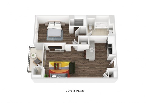 a floor plan of a 1 bedroom apartment